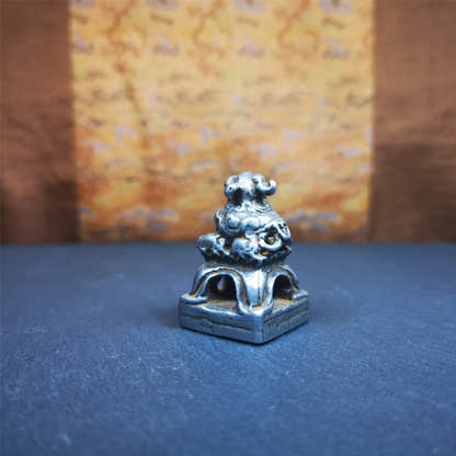 Snow Lion Stupa Seal,1.38" - Tibetan Buddhist art, view 4