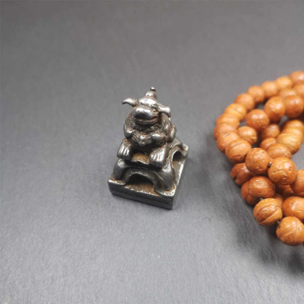 Snow Lion Stupa Seal,1.38" - Tibetan Buddhist art, view 7