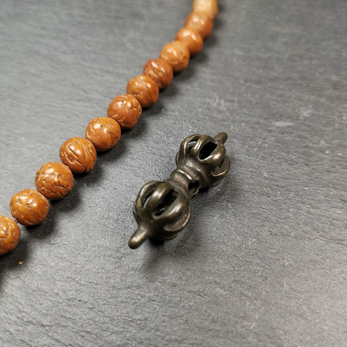 Vintage Tibetan Thokcha Vajra Amulet for Prayer Bead,Mala Pendant,32mm - Tibetan Buddhist mala beads, view 7
