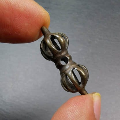 Vintage Tibetan Thokcha Vajra Amulet for Prayer Bead,Mala Pendant,32mm - Tibetan Buddhist mala beads, view 8