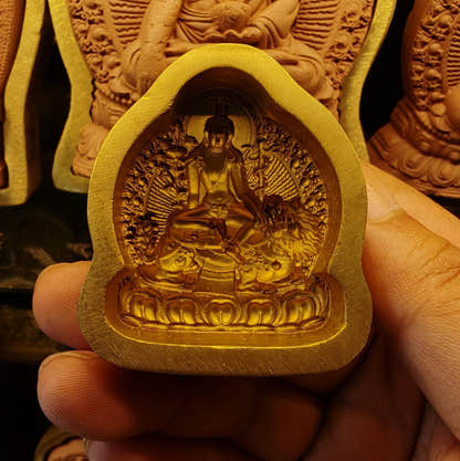 Simhanada Avakokitesvara Tsa Tsa Mold, Seng Ge Dra - Tibetan tsa tsa mold, view 7