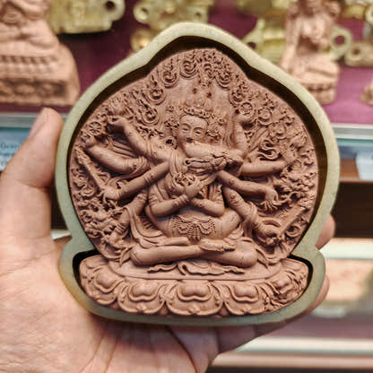 Guhyasamaja vajra Tsa Tsa Mold-11cm - Tibetan tsa tsa mold, close-up detail