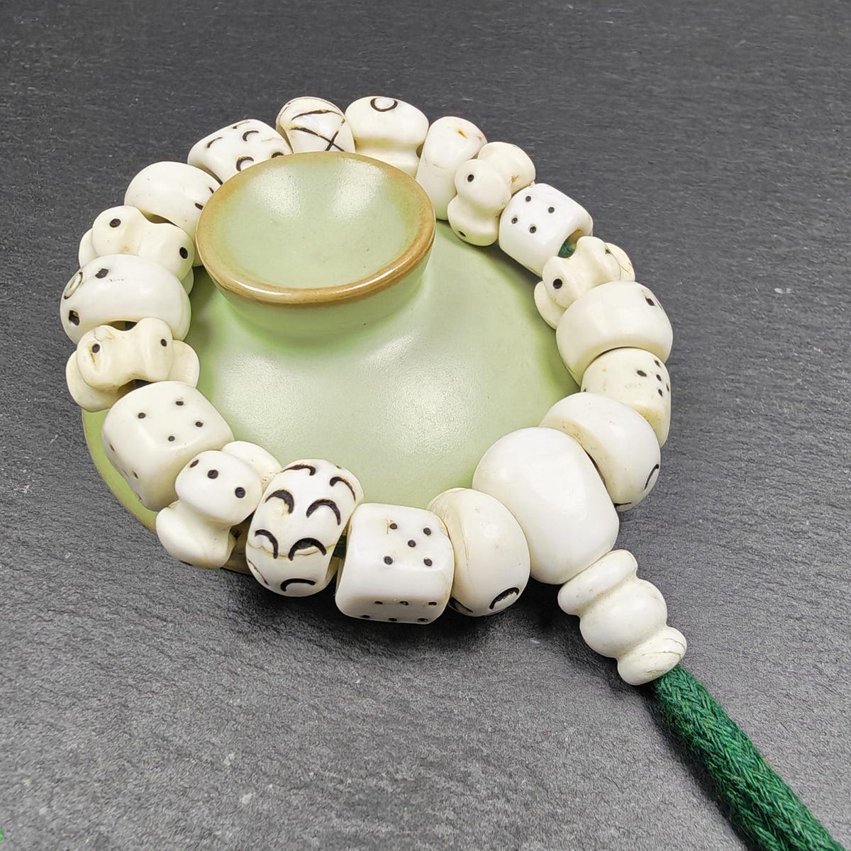 Tibetan Conch Shell Wrist Mala Bracelet - Tibetan Buddhist mala beads, view 5
