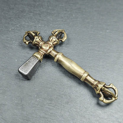 Vajra Hammer 5.1" - Tibetan Buddhist vajra, front view