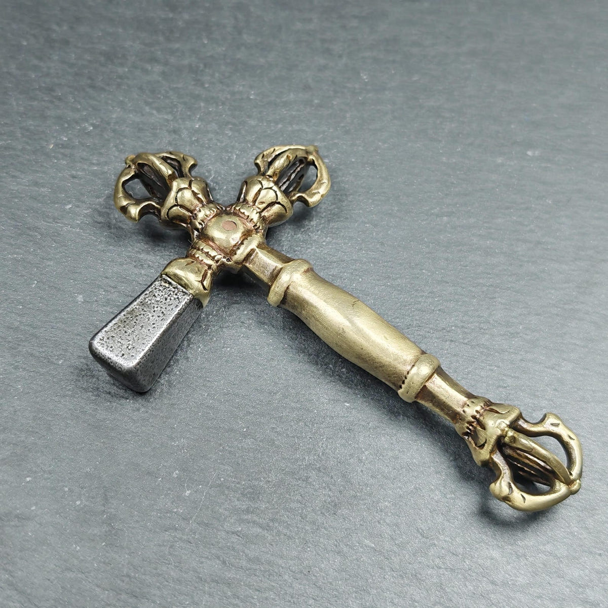 Vajra Hammer 5.1" - Tibetan Buddhist vajra, front view
