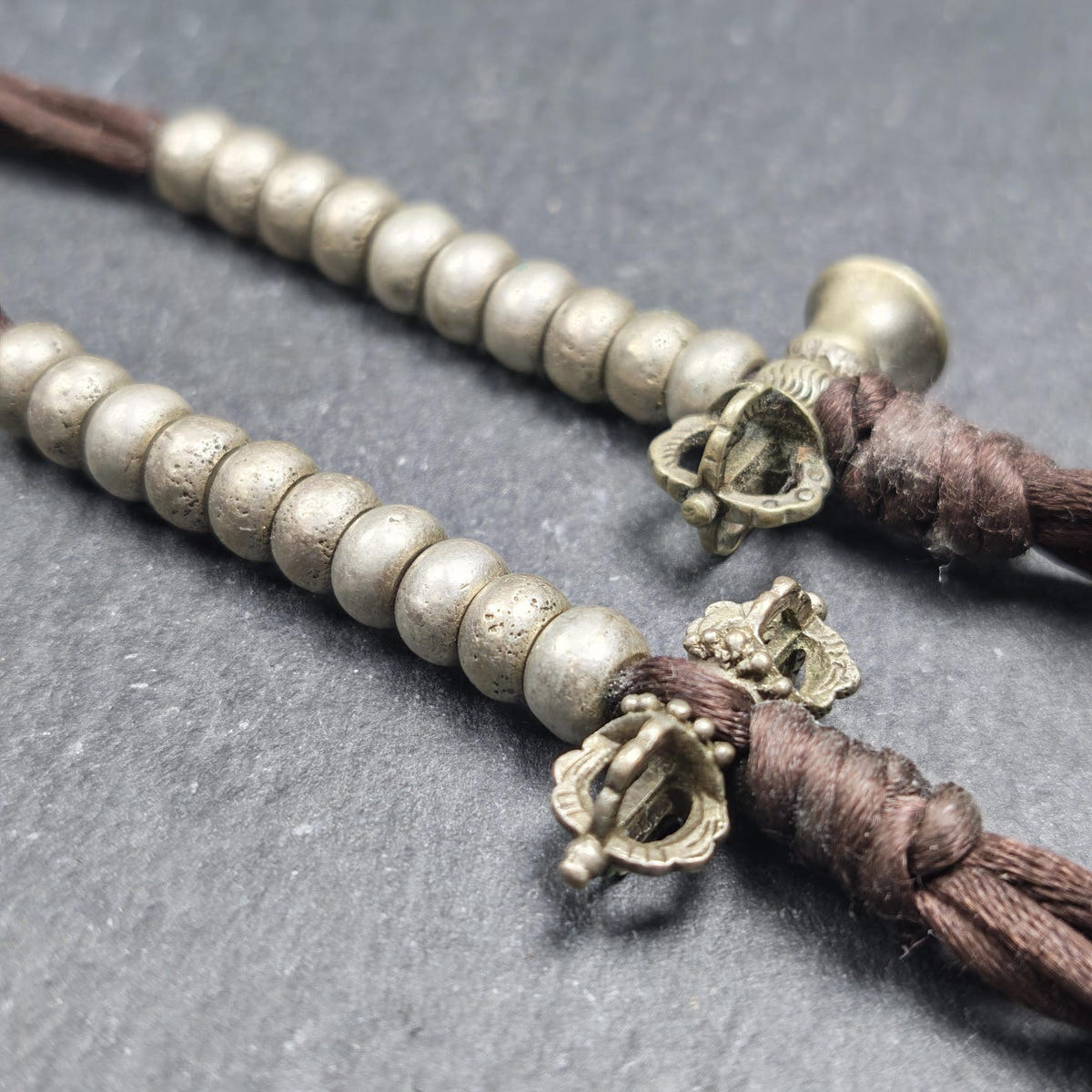 Tibetan Mala Counters Sterling Silver - Tibetan Buddhist mala beads, view 5