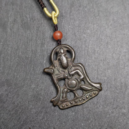 Vajrapani Amulet Pendant - Tibetan Buddhist amulet, front view