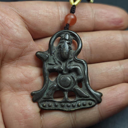 Vajrapani Amulet Pendant - Tibetan Buddhist amulet, close-up detail