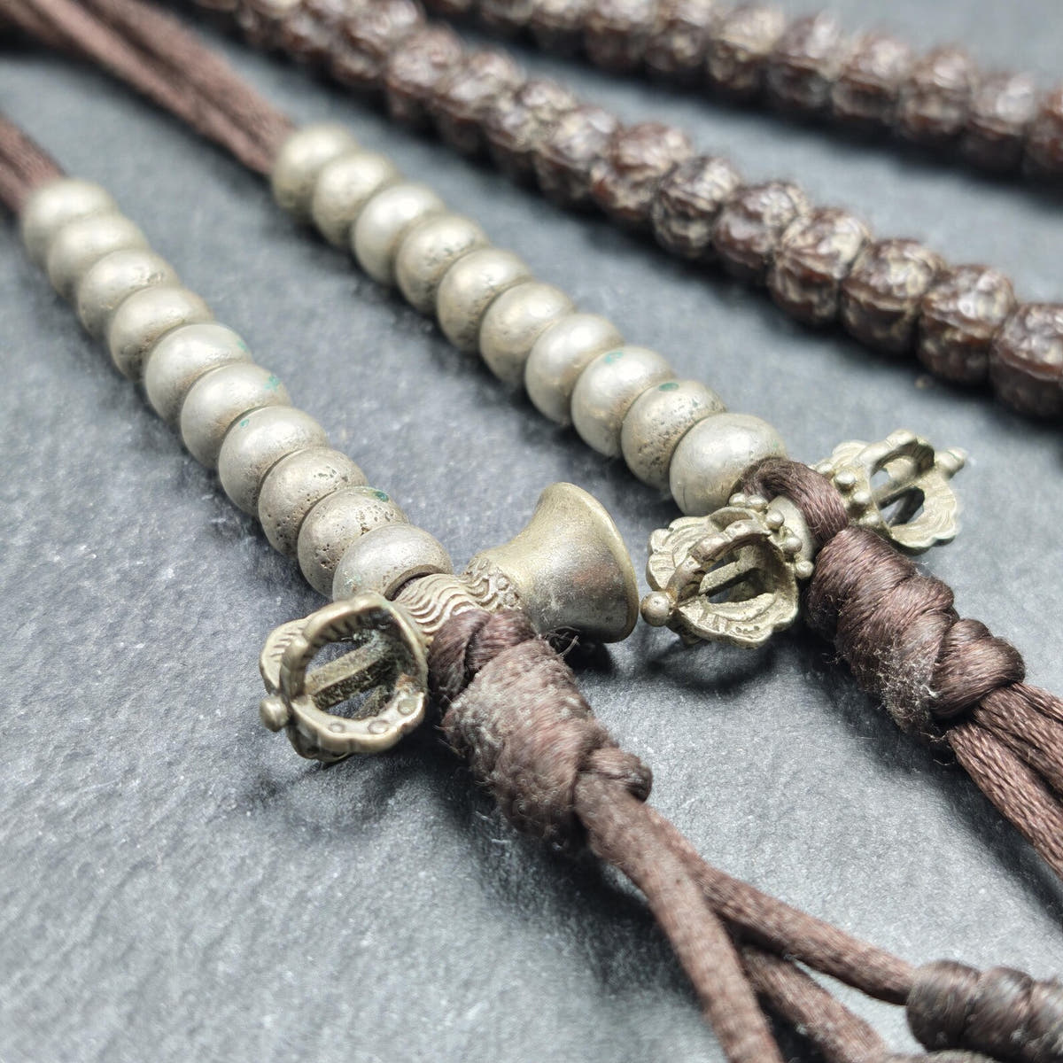 Tibetan Mala Counters Sterling Silver - Tibetan Buddhist mala beads, view 4
