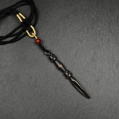 Authentic Tibetan Phurba Pendant Thokcha Amulet 70mm - Tibetan Buddhist amulet, front view