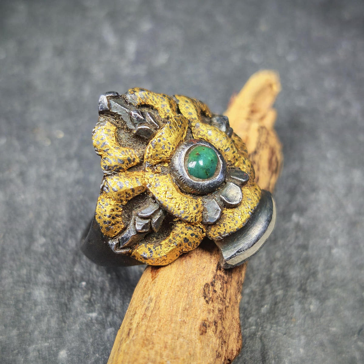 Tibetan Buddhist Vajra Bell Ring,Made of Pure Gold Filled and Silver Filled - Tibetan Buddhist vajra, view 6