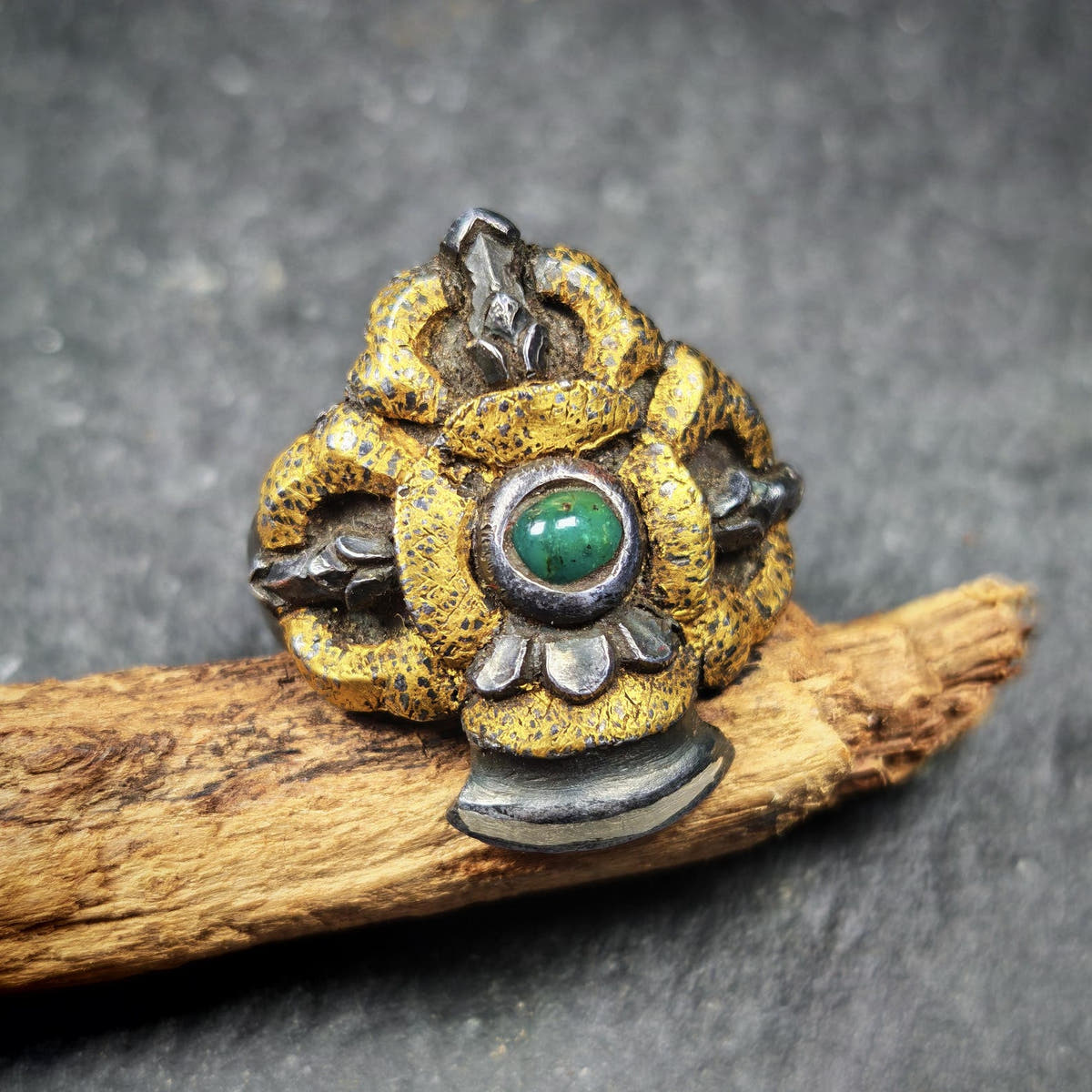 Tibetan Buddhist Vajra Bell Ring,Made of Pure Gold Filled and Silver Filled - Tibetan Buddhist vajra, view 4