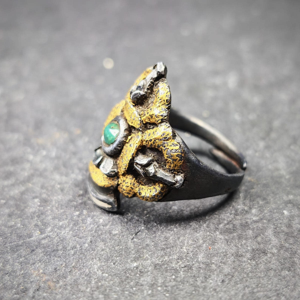 Tibetan Buddhist Vajra Bell Ring,Made of Pure Gold Filled and Silver Filled - Tibetan Buddhist vajra, view 8
