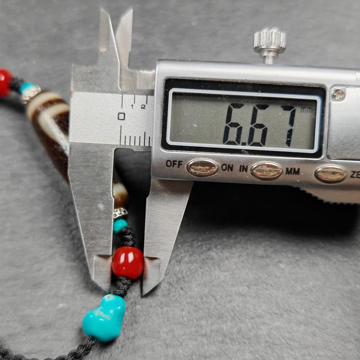 Vintage Benefactor Dzi Bead Necklace - Tibetan Buddhist bead necklace, view 12