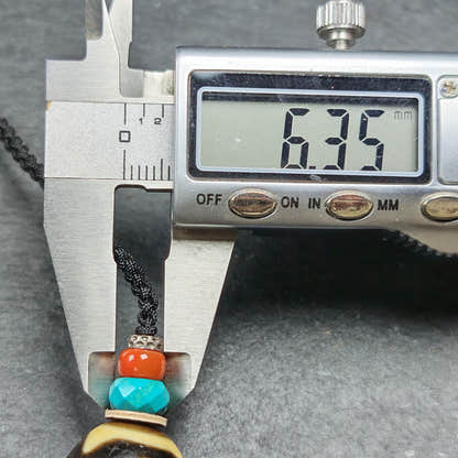 Tiger Tooth Dzi Bead Collarbone Pendant Necklace 20*18mm - Tibetan Buddhist bead necklace, view 13