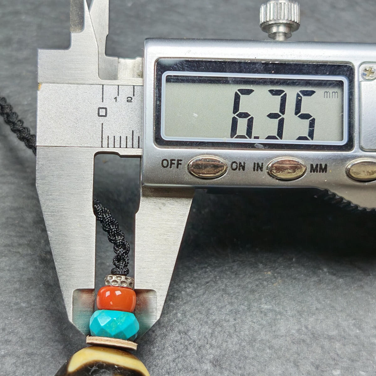 Tiger Tooth Dzi Bead Collarbone Pendant Necklace 20*18mm - Tibetan Buddhist bead necklace, view 13