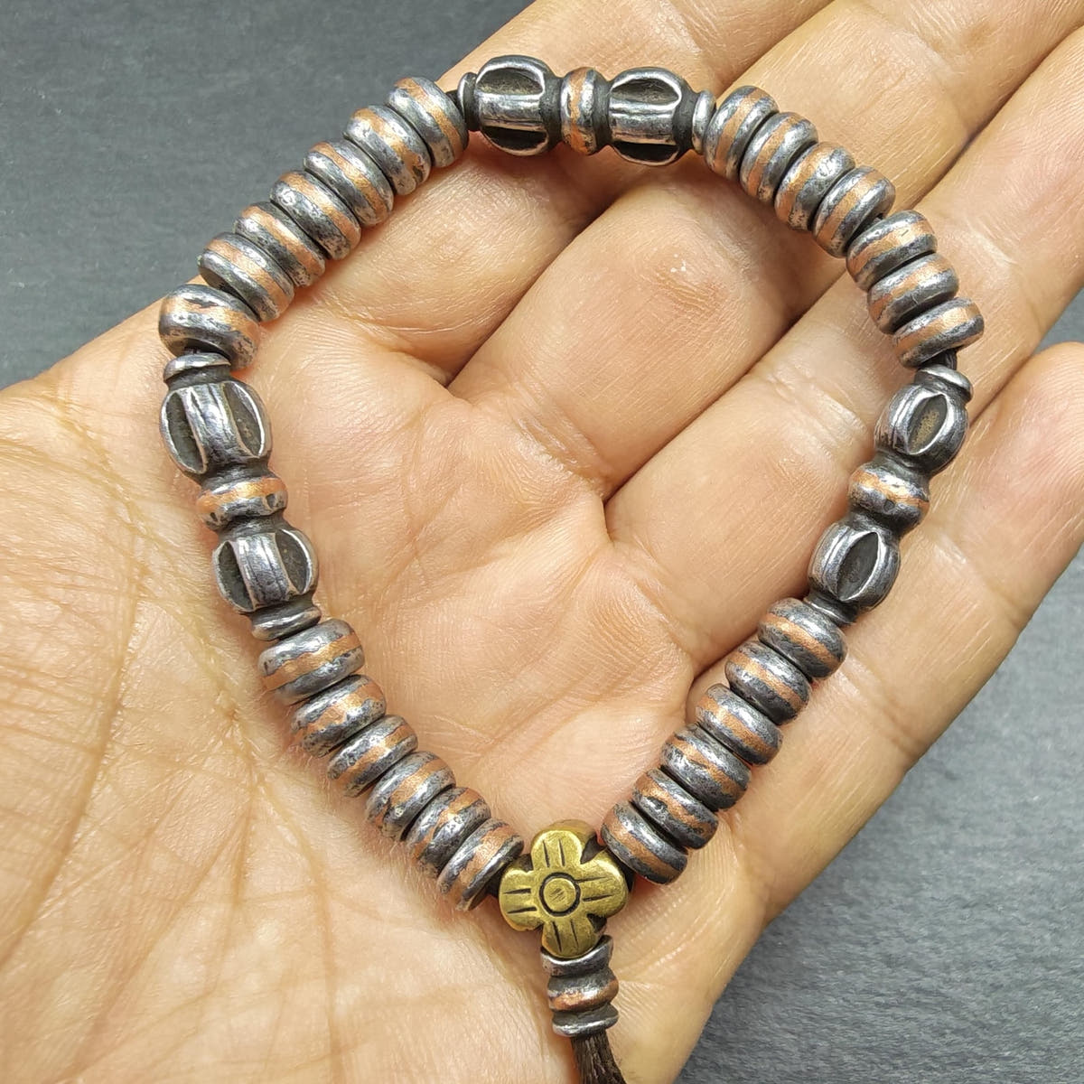 Wrist Mala ｜ Handmade 8mm Cold Iron Vajra Bracelet - Tibetan Buddhist mala beads, view 6