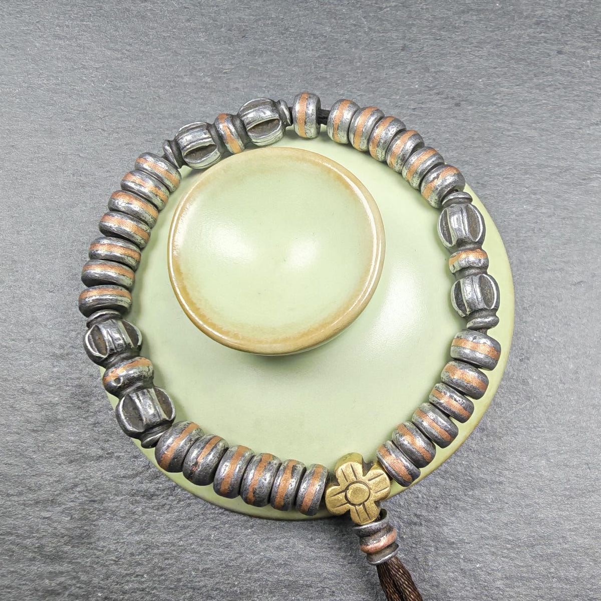Wrist Mala ｜ Handmade 8mm Cold Iron Vajra Bracelet - Tibetan Buddhist mala beads, view 4