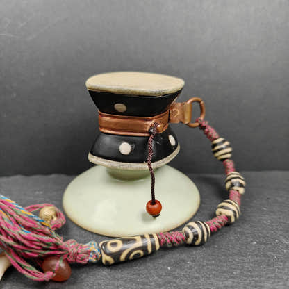 Portable Tibetan Chöd - Damaru Drum - Tibetan Buddhist art, view 6