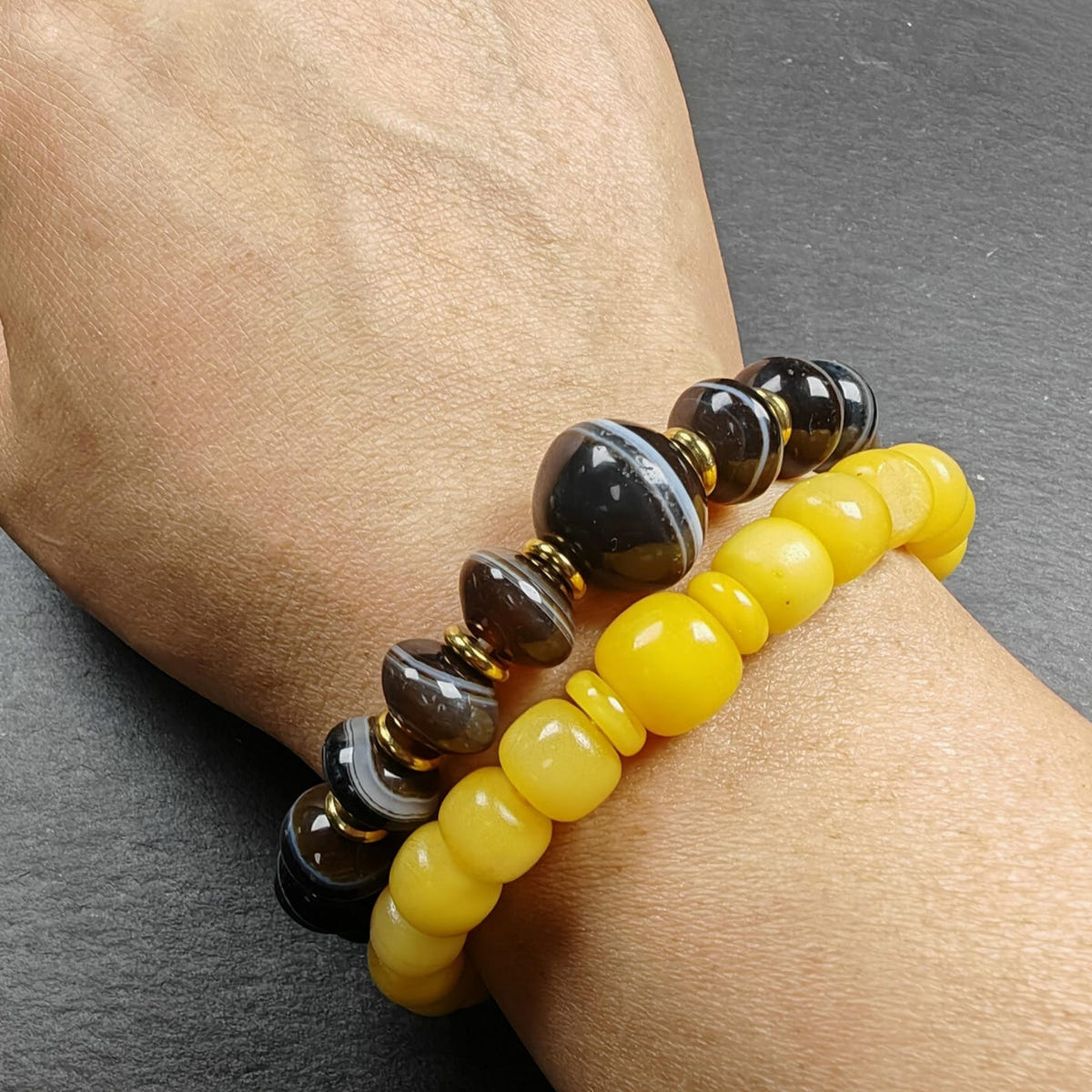 Tibetan Dzi Wrist Mala Medicine Buddha Dzi Bracelet - Tibetan Buddhist mala beads, view 7
