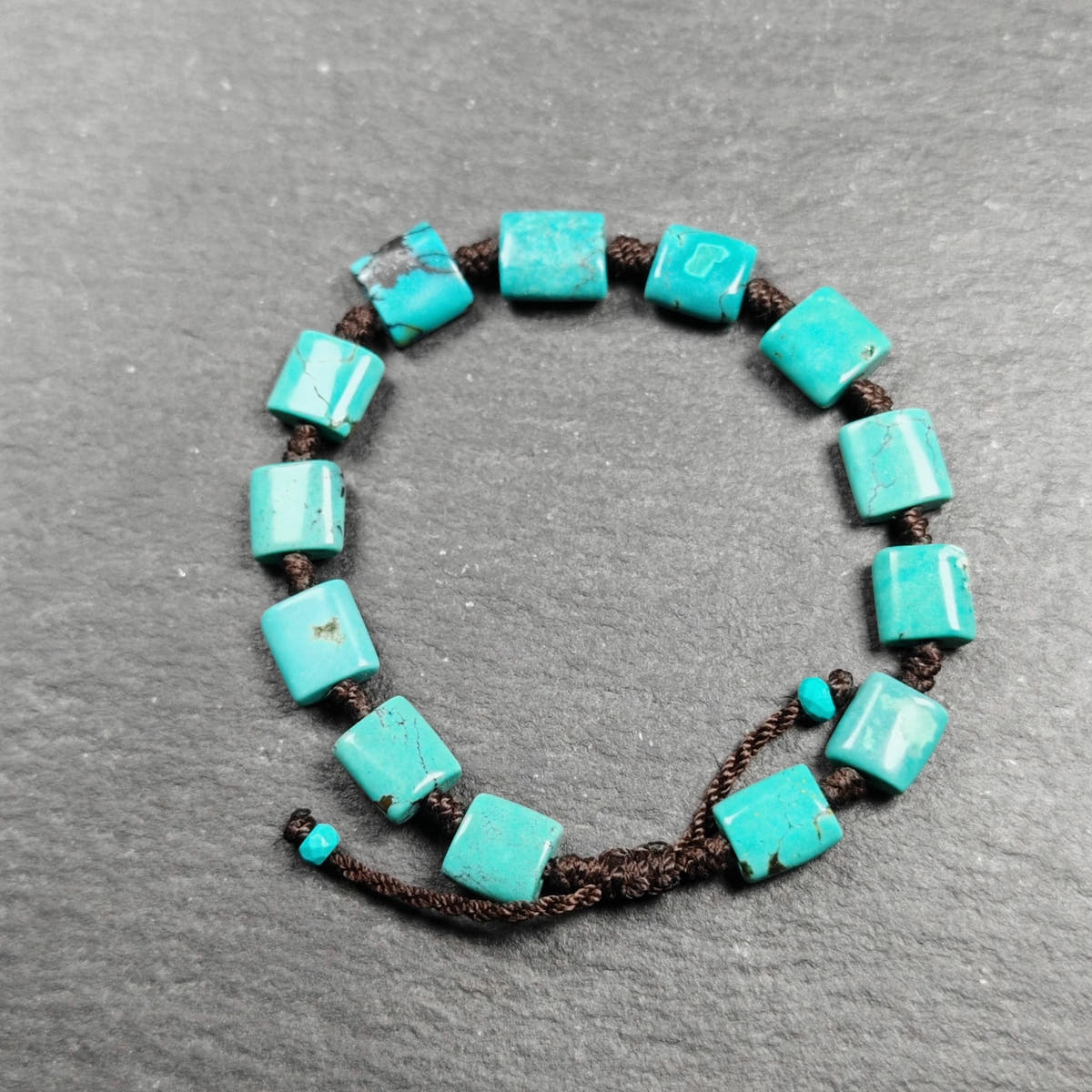 Tibetan Turquoise Beads Bracelet - 42cm Length - Tibetan Buddhist art, front view