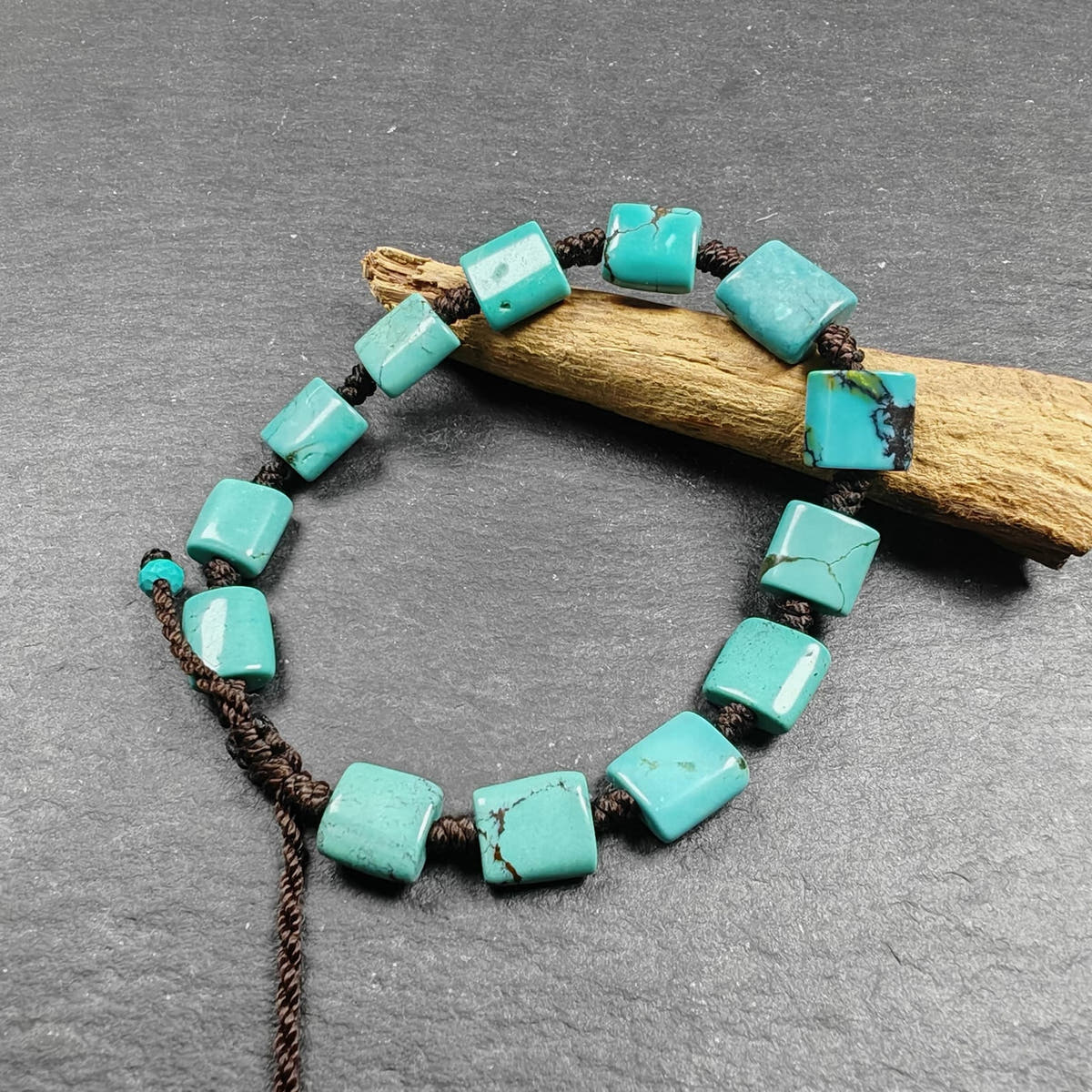Tibetan Turquoise Beads Bracelet - 42cm Length - Tibetan Buddhist art, view 8