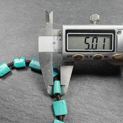 Tibetan Turquoise Beads Bracelet - 42cm Length - Tibetan Buddhist art, size reference