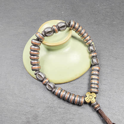 Wrist Mala ｜ Handmade 8mm Cold Iron Vajra Bracelet - Tibetan Buddhist mala beads, view 5