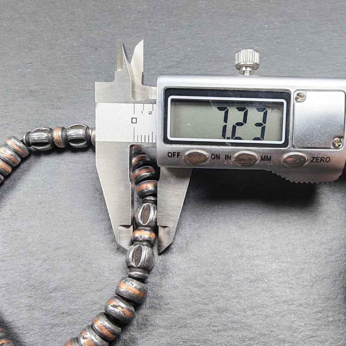 Wrist Mala ｜ Handmade 8mm Cold Iron Vajra Bracelet - Tibetan Buddhist mala beads, size reference