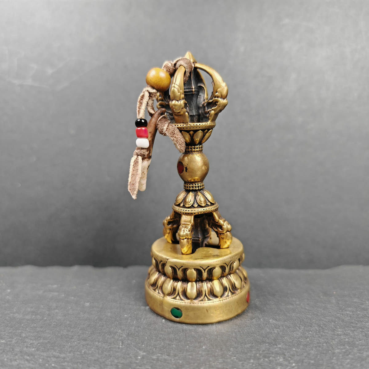 Authentic Tibetan Dorje Vajra - Tibetan Buddhist vajra, close-up detail