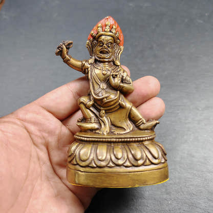 Vajrapani - Scared Tibetan Statue 40 Years Old 11cm Height - Tibetan Buddhist statue, detailed view