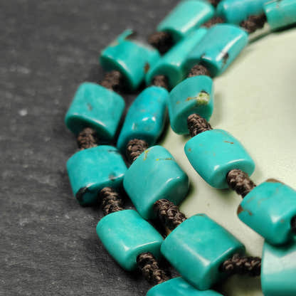 Turquoise Beads Necklace for Woman - 33cm Length - Tibetan Buddhist mala beads, view 4