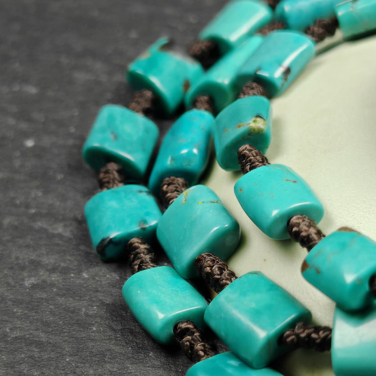 Turquoise Beads Necklace for Woman - 33cm Length - Tibetan Buddhist mala beads, view 4