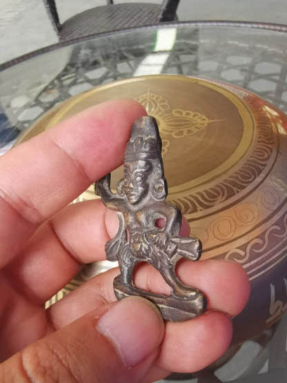 Buddhist Protective Pendant,Wrathful Vajrapani Amulet Badge,Made of Thokcha,100  - Tibetan Buddhist amulet, view 4