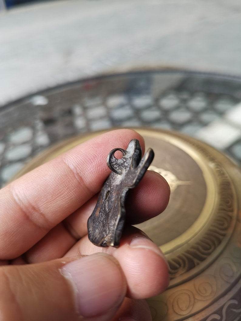 Buddhist Protective Pendant,Abstract Wrathful Vajrapani Amulet Badge,Made of Tho - Tibetan Buddhist amulet, view 5