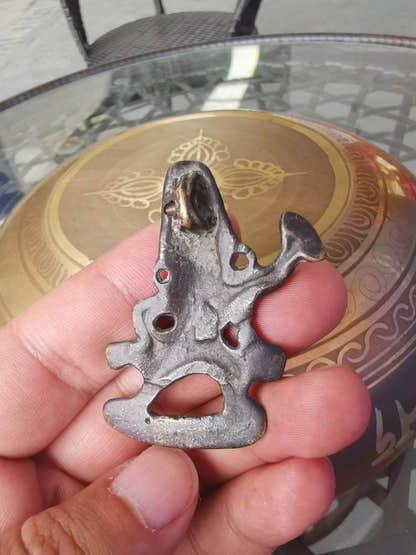 Buddhist Protective Pendant,Wrathful Vajrapani Amulet Badge,Made of Thokcha,100  - Tibetan Buddhist amulet, view 5