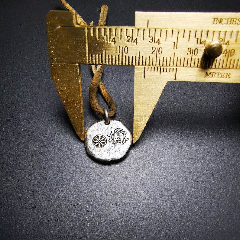 Buddhist Protective Pendant,Stupa,Pagoda,Buddhist Tower Amulet Badge,Sterling si - Tibetan Buddhist amulet, view 7