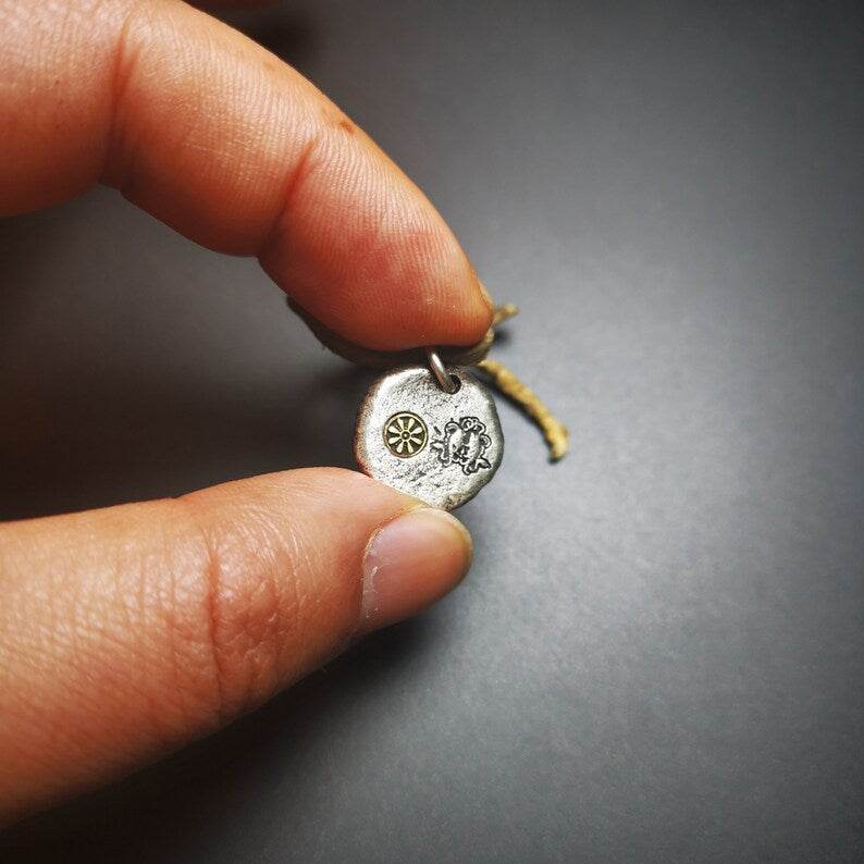 Buddhist Protective Pendant,Stupa,Pagoda,Buddhist Tower Amulet Badge,Sterling si - Tibetan Buddhist amulet, view 8
