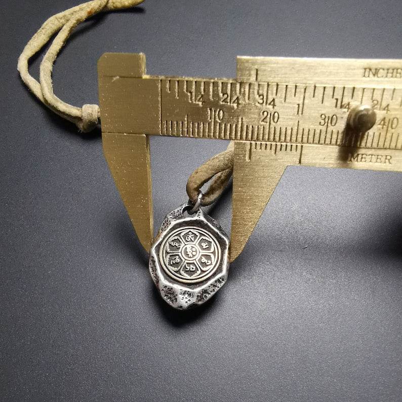 Protective Pendant,Om Mani Padme Hum Mantra Amulet - Tibetan Buddhist amulet, view 8