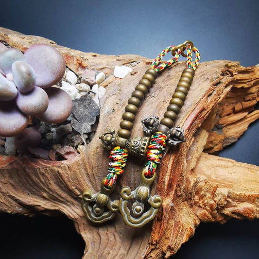 5mm Prayer Bead Counters Carved with Dorje and Vajra - Tibetan Buddhist vajra, front view