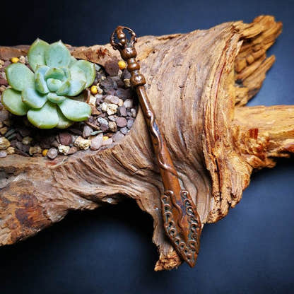 Manjusri Sword,The Vajra Sword of Discriminating Insight - Tibetan Buddhist vajra, detailed view