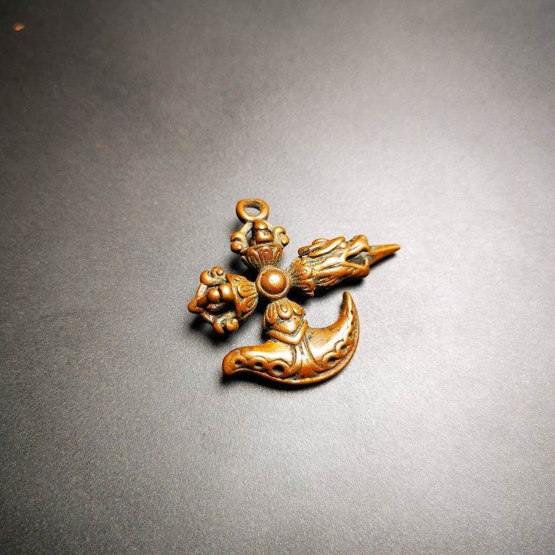Amulet,Cross Kartika knife of the dakinis and Kila Dorje Phurba - Tibetan Buddhist amulet, view 6