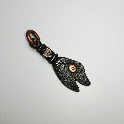 Amulet,Golden Fish, Symbolize Happiness.2.12" - Tibetan Buddhist amulet, size reference