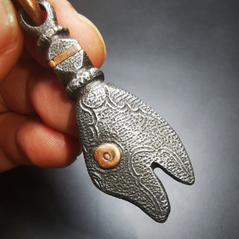 Amulet,Golden Fish, Symbolize Happiness.2.12" - Tibetan Buddhist amulet, view 4