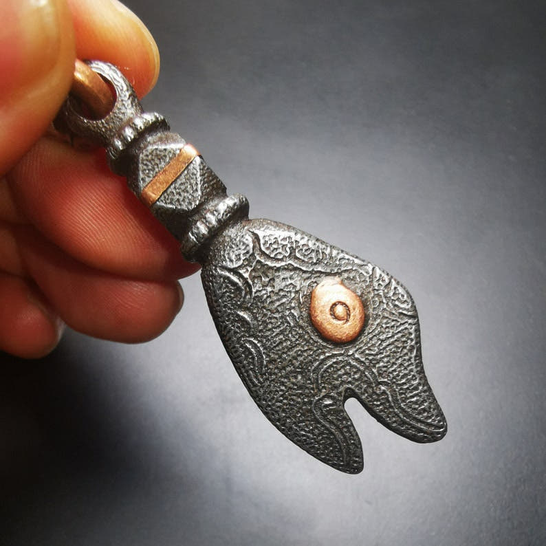 Amulet,Golden Fish, Symbolize Happiness.2.12" - Tibetan Buddhist amulet, view 6
