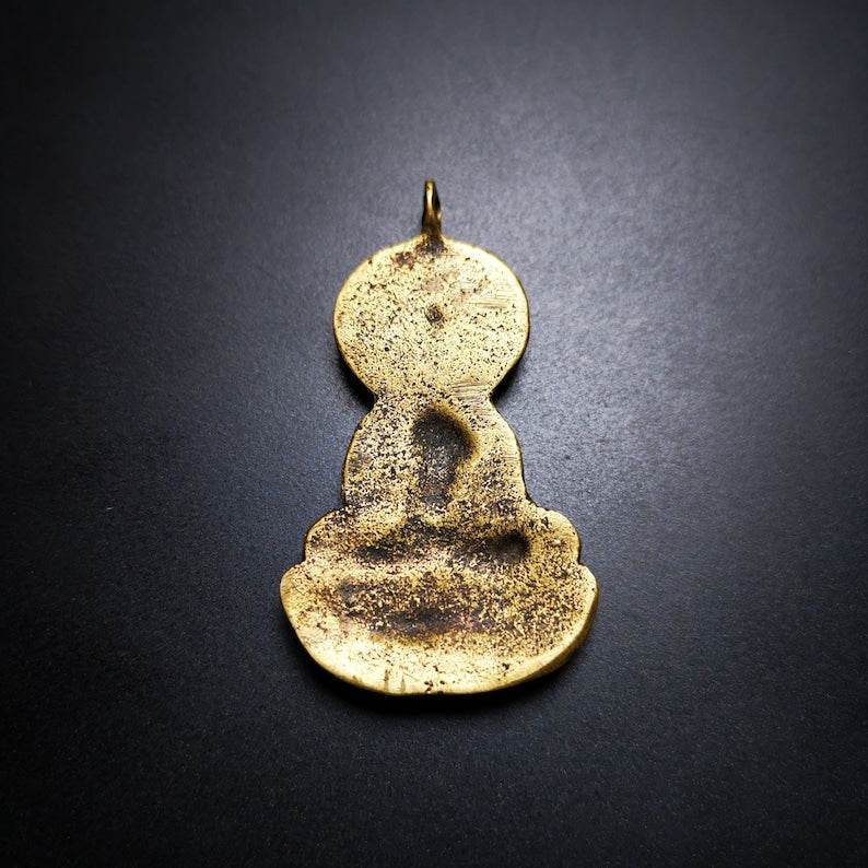 Buddhist Amulet Pendant,Bhaisajyaguru,Medicine Buddha,50 Years Old - Tibetan Buddhist amulet, view 4