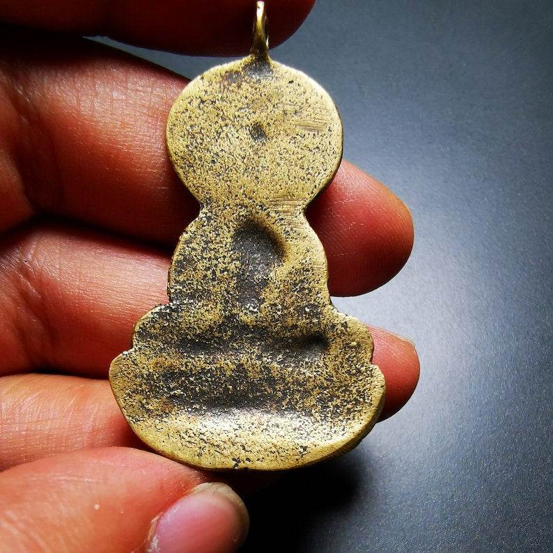 Buddhist Amulet Pendant,Bhaisajyaguru,Medicine Buddha,50 Years Old - Tibetan Buddhist amulet, view 6