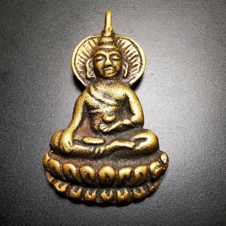 Buddhist Amulet Pendant,Bhaisajyaguru,Medicine Buddha,50 Years Old - Tibetan Buddhist amulet, view 7