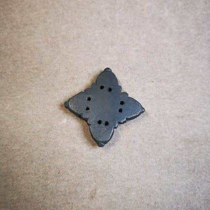 Hand Carved Cross Vajra Amulet Badge, Tibetan Buddhist Pendant, Made of Obsidian - Tibetan Buddhist amulet, view 6