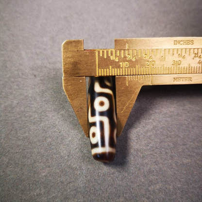 9 Eyes Dzi Bead - Tibetan dzi bead, view 8
